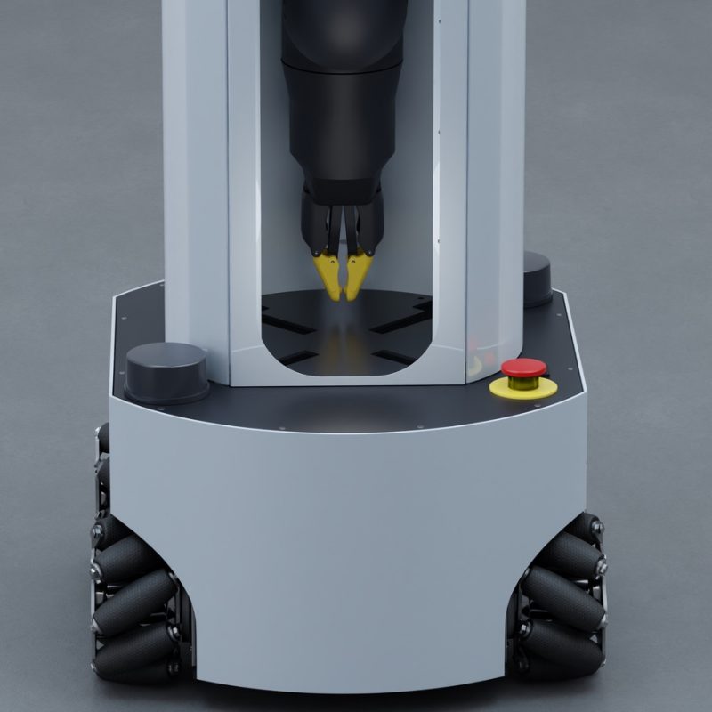 Model R2 Robot, front view with robotic arm folded