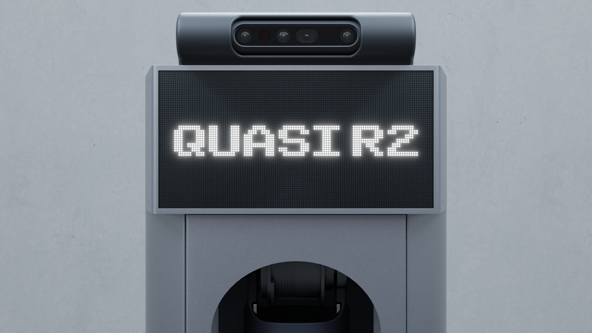 Grey Ready Model R2 Robot, front view in grey color
