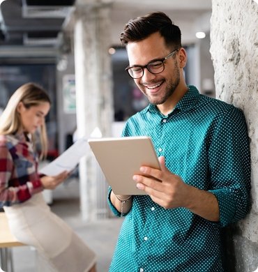 Man holding an iPad