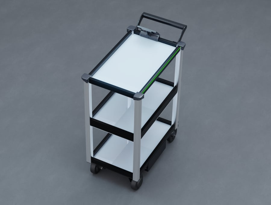 C2 Cart Semi White Model C2 shown, top, front view