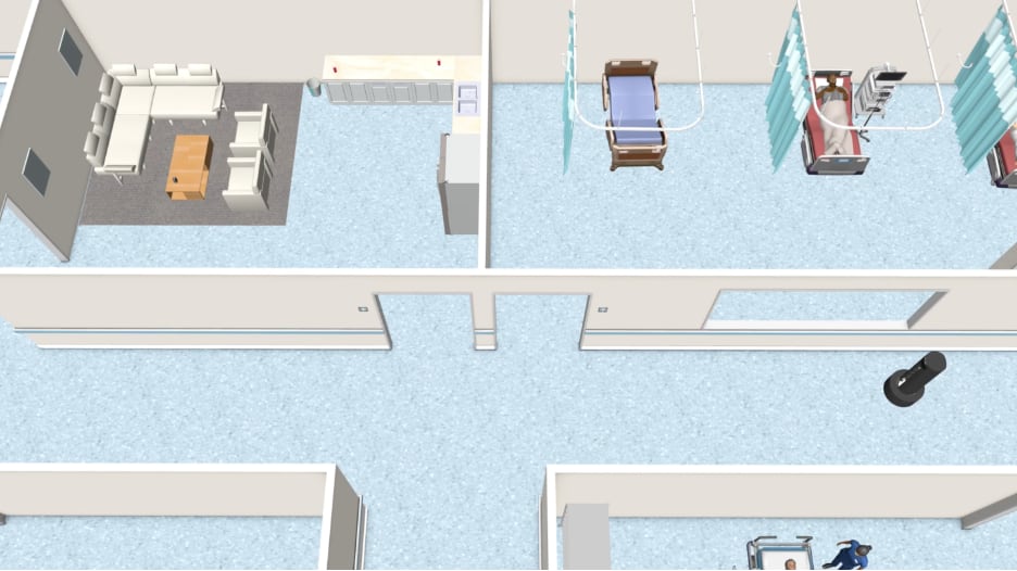 Model R2 Robot navigating autonomously in a healthcare environment by using Q.AI Algorithms and Stereo Vision to accurately localize itself on a facility map.