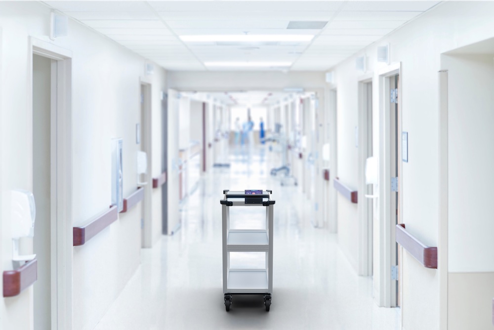 Model C2 Automated Transportation Cart offering robotics delivery in hospital setting