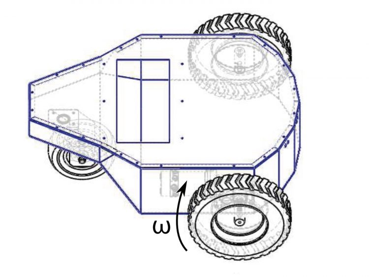 Diagram of differential wheels for an autonomous mobile robot AMR