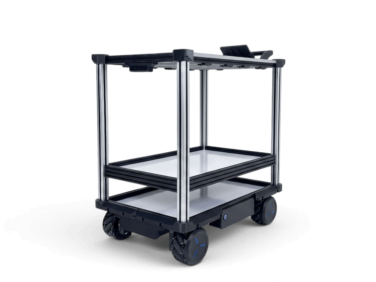 C2 Heavy 45 - 1200 x 900 - PNG - Small Model C2 Heavy autonomous mobile robot (AMR) cart, designed for industrial, high-payload, point-to-point deliveries